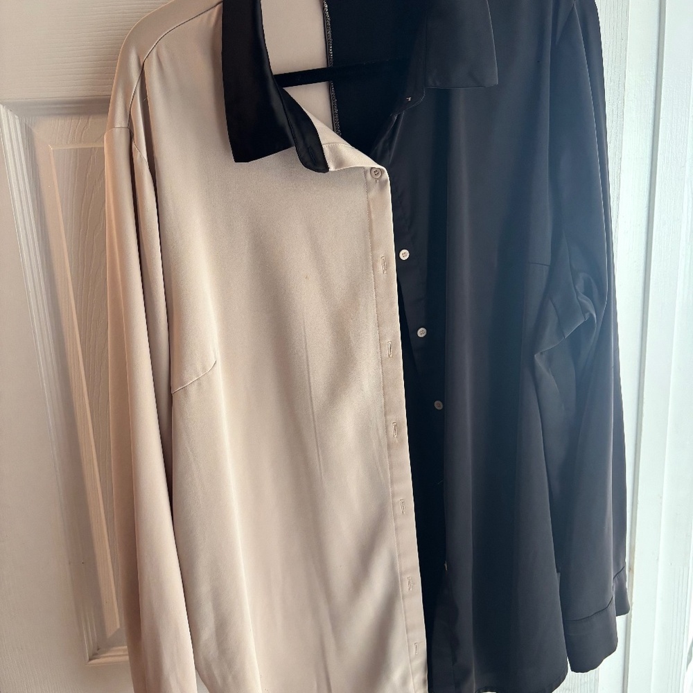 SHEIN two tone button up